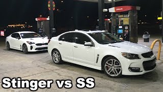 Kia Stinger GT vs Chevy SS street race [upl. by Nolham]