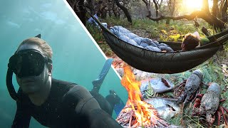 Spearfishing Camping CATCH amp COOK  LOBSTER ABALONE FISH [upl. by Aisac]