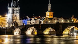 Prague Vltava Sunset views  Prague River  Czech Republic [upl. by Anhaj]