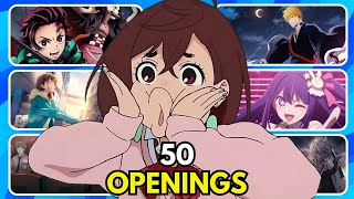 ANIME OPENING QUIZ🔥  50 Openings VERY EASY  VERY HARD [upl. by Wilde]