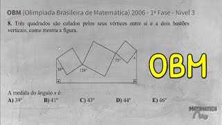 OBM  ÂNGULOS EM RETAS PARALELAS CORTADAS POR UMA RETA TRANSVERSAL  1ª Fase  Nível 3 [upl. by Neema486]