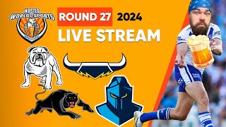 NRL Live Stream  Bulldogs vs Cowboys  Panthers vs Titans  Round 27  2024 [upl. by Arracat216]