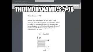 Thermodynamics 578 Steam is to be condensed on the shell side of a heat exchanger at 75°F Cooling [upl. by Lehman]