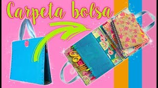 Carpeta de Tela que se hace Bolsa  regreso a Clases DIY Chuladas Creativas [upl. by Gwendolen]