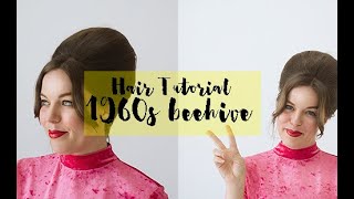 Easy 1960s Inspired Beehive Bouffant Hair Tutorial [upl. by Yelra254]