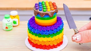 Miniature Rainbow Buttercream Cake Decorating 🌈Amazing Rainbow Pop It Cake Recipe By Baking Yummy [upl. by Haye274]