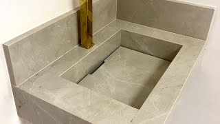 How to make bathroom sink from porcelain tiles Step by step [upl. by Davies]