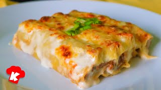 Canelones con Carne Picada 🥩 y Bechamel 🧀 una Receta muy Fácil de preparar [upl. by Aylad783]