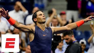 2018 US Open highlights Rafael Nadal beats Dominic Thiem in fiveset quarterfinal classic  ESPN [upl. by Aner14]