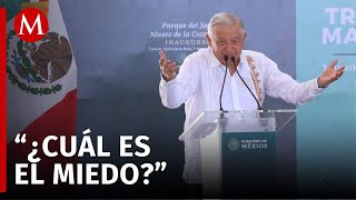 AMLO critica a la oposición por sembrar miedo sobre reforma judicial [upl. by Benoite395]