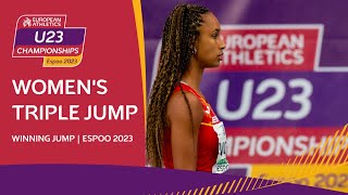 Vicente bounds out to GOLD Winning jump  Espoo 2023 [upl. by Dnaleel140]