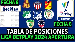 TABLA DE POSICIONES LIGA BETPLAY  TABLA DE POSICIONES LIGA BETPLAY 2024 APERTURA FECHA 8 HOY [upl. by Aronas530]