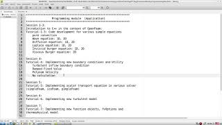 OpenFOAM Programming Training  Module 3  Session 01  Part 01 [upl. by Tartaglia]