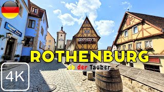 Rothenburg ob der Tauber Germany 4K Walking Tour  The Fairy Tale Town of Germany [upl. by Fitzsimmons]