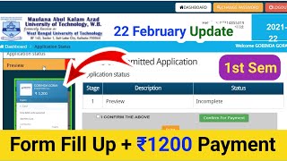 MAKAUT 1st Sem Exam Form Fill Up ₹1200 Fees Payment Process Makaut 1st Semester Exam Form Update [upl. by Adnirb]