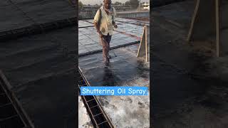 Shuttering Oil By Spray Machine shuttering reinforcement slab buildingconstruction [upl. by Adnaval]