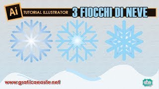 disegnare 3 fiocchi di neve  Tut Illustrator 82 [upl. by Haile]