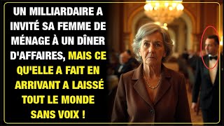 Milliardaire invite sa femme de ménage à un dîner daffaires et son arrivée laisse tous sans voix [upl. by Ardnusal358]