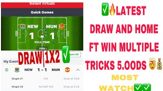 🔥LATEST DRAW 1X2 FT MASSIVE TRICKS 💸 MOST WATCH 🤭 sports sportybet viral earnmoney lego [upl. by Sloatman]