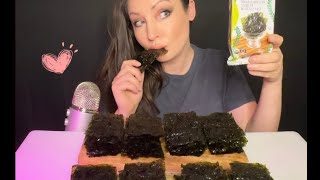 ASMR SEAWEED SNACKS  Crunchy Eating Sounds No Talking 먹방 [upl. by Lezah962]