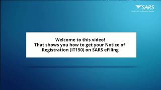 How to Request a Notice of Registration IT150 on SARS eFiling [upl. by Goetz615]