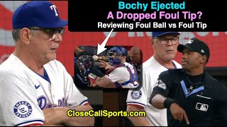 E123  Bruce Bochy Ejected Arguing Jonah Heims Dropped Foul Tip Call by Edwin Moscoso Allowing SB [upl. by Ynattyrb]