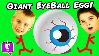 Giant EYEBALL Surprise Eggs with Weird Novelty Toys by HobbyKids [upl. by Kila]