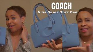 NEW COACH NINA SMALL TOTE BAG  REVIEW TRY ON… [upl. by Leighton]