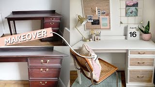 Desk Makeover DIY for Back to School  Office Styling [upl. by Labaw847]