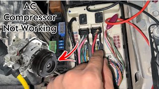 Nissan AC Compressor Not Engaged  AC Pressure Switch Wiring problem [upl. by Ynad]