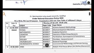 MA 2nd semester  4th semester exam date 2024 BA246semester exam date 2024 [upl. by Nash]