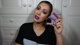 Lime Crime Velvetines Cashmere Pansy amp Utopia review amp lip swatches [upl. by Rimat]