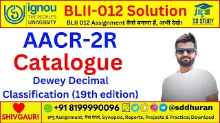 BLII 012 AACR2R Catalogue Card Dewey Decimal Classification Library and information science Course [upl. by Netnerb24]