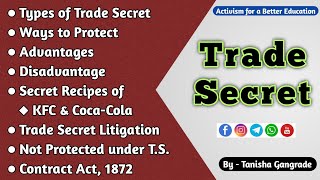 Trade Secret  Types of Trade Secret  Intellectual Property Rights  by Tanisha Gangrade [upl. by Nomelihp]