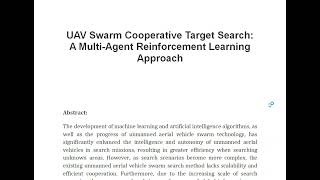 UAV Swarm Cooperative Target Search A Multi Agent Reinforcement Learning Approach [upl. by Aihsened]