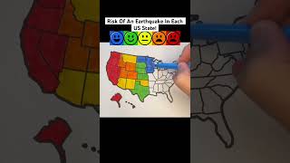 Risk Of An Earthquake In Each US State 🇺🇸 usa unitedstates map geography states earthquake [upl. by Eiramrefinnej]