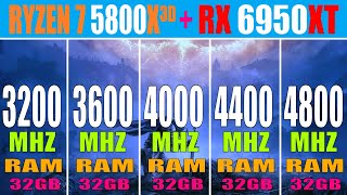 3200MHz vs 3600MHz vs 4000MHz vs 4400MHz vs 4800MHz  RX 6950XT  R7 5800X3D  DDR4 RAM TEST [upl. by Tirzah172]