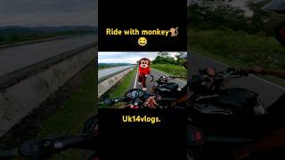 Ride with 🐒monkey😂 shorts shortsfeed ytshorts monkey teddy funny comedy recommended ytviral [upl. by Ecneps]