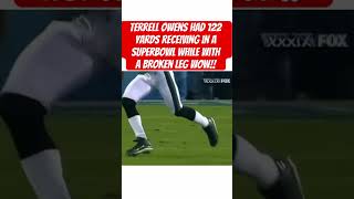 Terrell owens had 122 yards receiving in a superbowl while with a broken leg wow [upl. by Sirotek1]