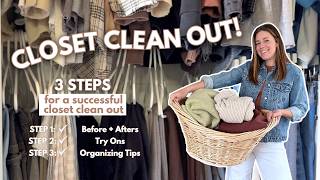 EXTREME Closet Clean Out  Closet Organization  Declutter  Closet Clean Out Try On In 3 Steps [upl. by Seta563]