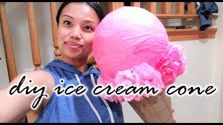 DIY  Giant Ice Cream Cone  Sprinkle Themed Baby Shower Decor [upl. by Caldeira]