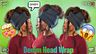 Denim Head Wrap Using Jeans [upl. by Lamoureux]