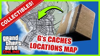 Gs Caches Spawn Locations Map GTA Collectibles Where To Find All The Gs Caches  GTA 5 Online [upl. by Aleina367]