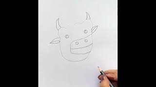 Cow Drawing  Very Easy Cow Drawing  Step by Step drawing shorts [upl. by Yhtorod]