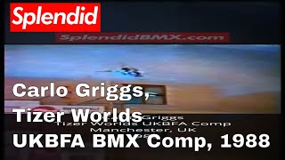 Carlo Griggs BIG AIR Tizer Worlds UKBFA BMX Comp 1988 Old School UK BMX Freestyle History bmx [upl. by Aibara]