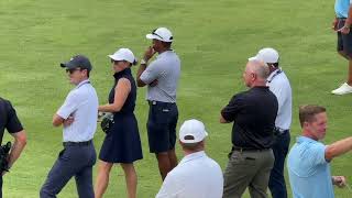 Charlie Woods plays in 2024 US Junior Amateur at Oakland Hills as dad Tiger Woods watches in gallery [upl. by Immas]