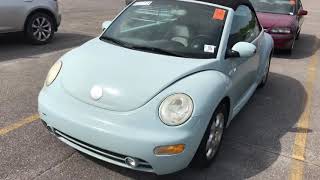 2003 VW Beetle cabriolet pov walkaround test drive auction car [upl. by Okoy]