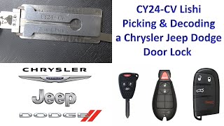 636 CY24CV Lishi Picking amp Decoding a Chrysler Jeep Dodge Lock [upl. by Aihcats]