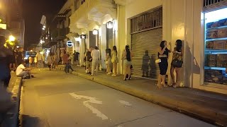 Colombia Cartagena Clock Tower Nightlife [upl. by Gwyn]