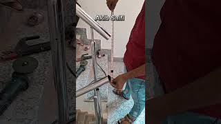 Staircase railing round pipe albo fitting  how to joint Albo round pipe railing youtube shorts [upl. by Lleraj]